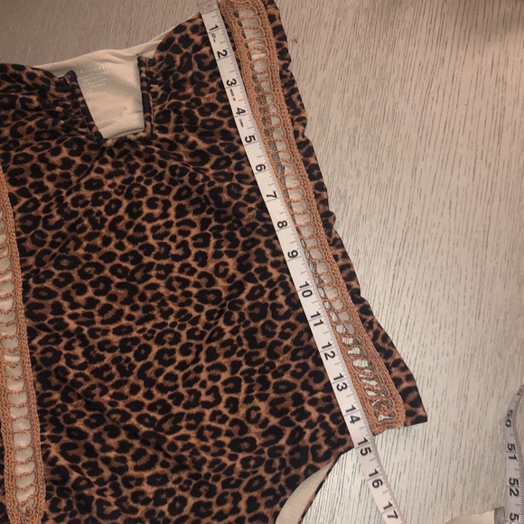 ACACIA swimwear Leopard Print- crochet Strapless Swimsuit  size M - Picture 10 of 15